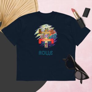 Cosmic tree Unisex organic oversized high neck t-shirt